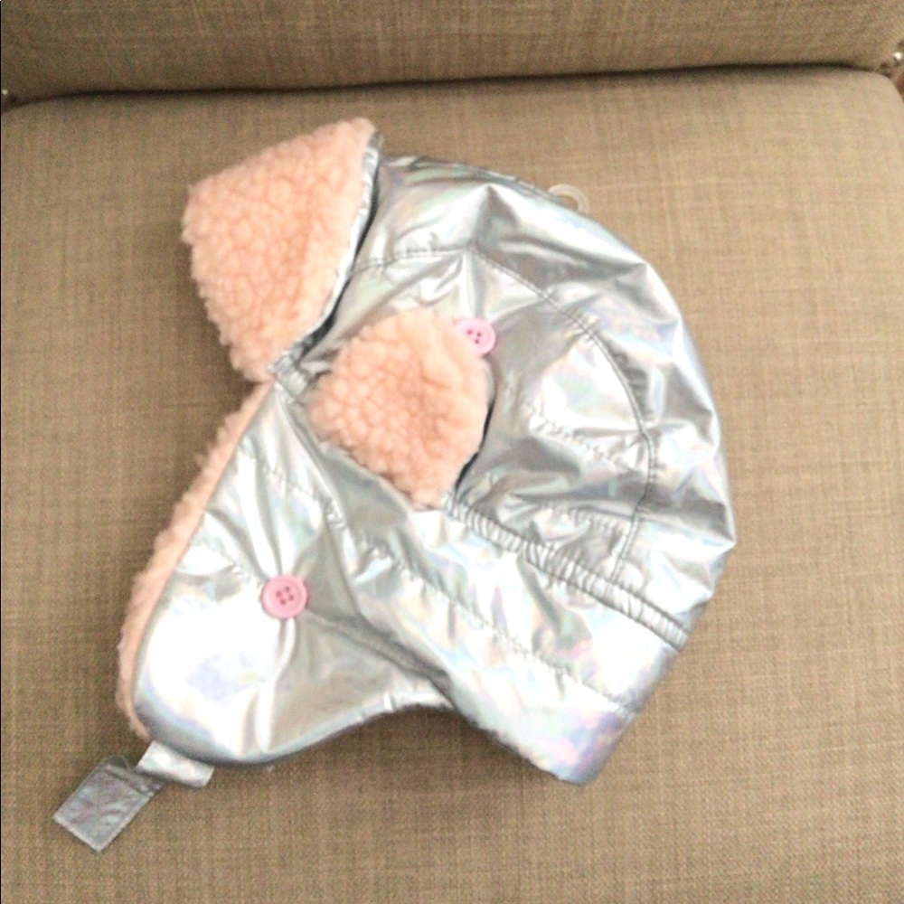 NWT Girls 2-4 Years Fleece & Silver Trapper Warm & Soft Winter Hat